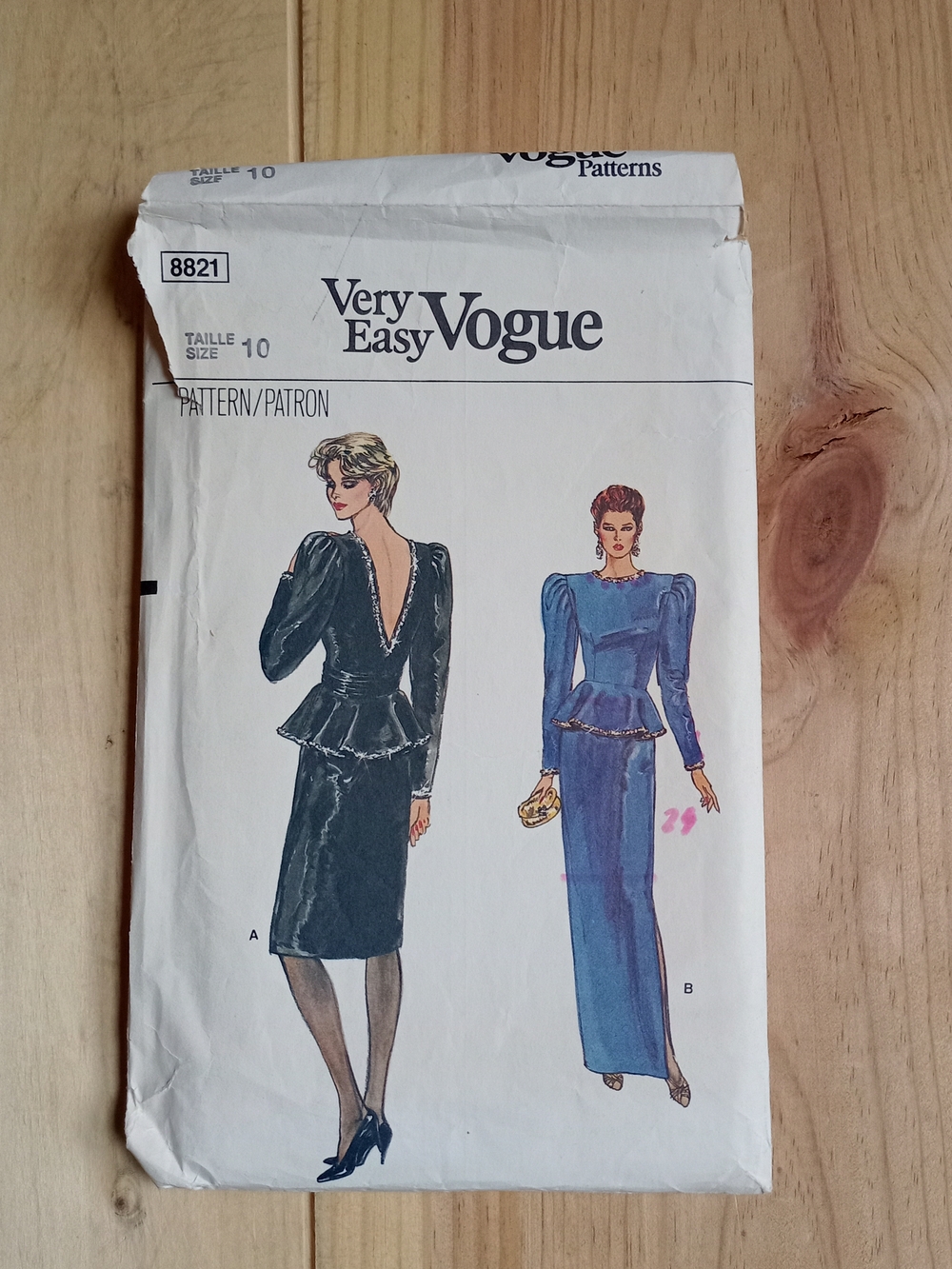 Very Easy Vogue Pattern Size 10 Cut Vintage pencil skirt open back top